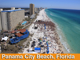 Aerial Photo of the top Domestic US Spring Break destination, Panama City Beach, Florida