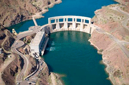 Aerial Photo of Parker Dam and Lake Havasu